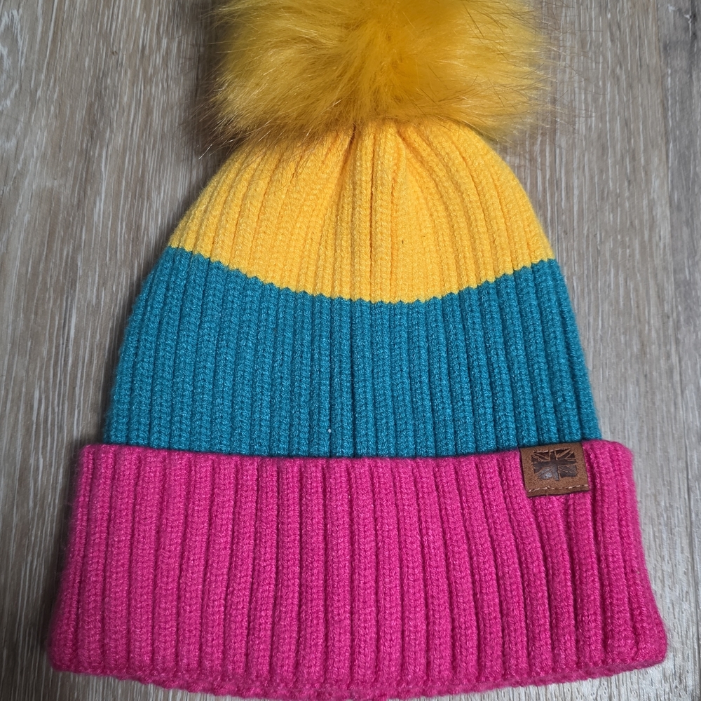 Vibrant Kids Pom-Pom Beanie